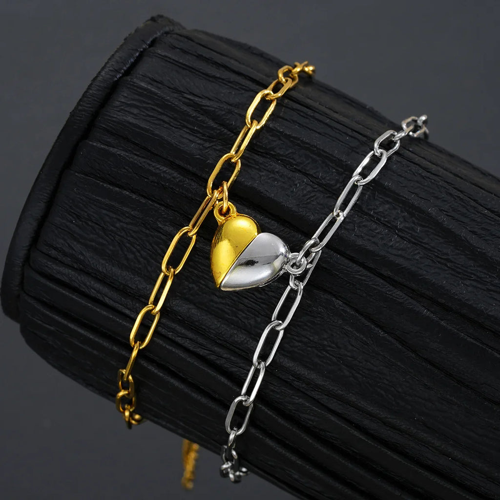 Set of 2 Half-Heart Couple Bracelets