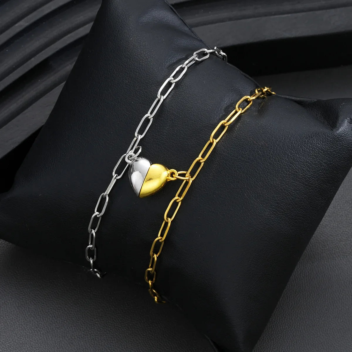 Set of 2 Half-Heart Couple Bracelets