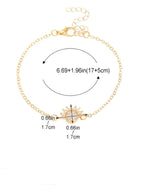 Set of 2 Moon or Sun Zircon Bracelets for Couples
