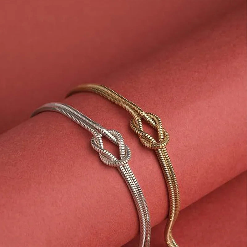 Set of 2 Romantic Knot Bracelets for Couples, Friends, or Duos