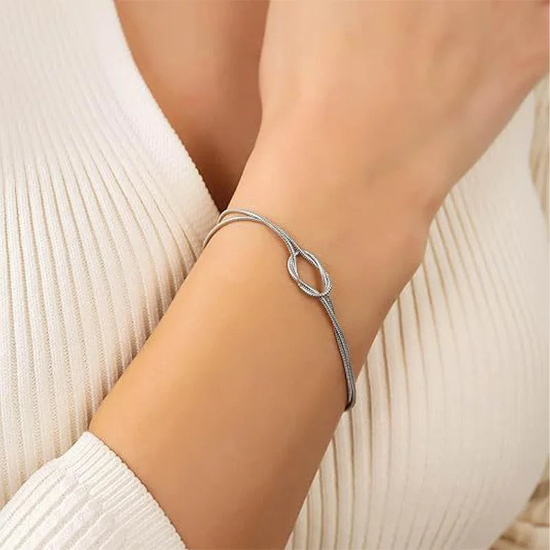 Set of 2 Romantic Knot Bracelets for Couples, Friends, or Duos
