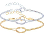 Set of 2 Romantic Knot Bracelets for Couples, Friends, or Duos