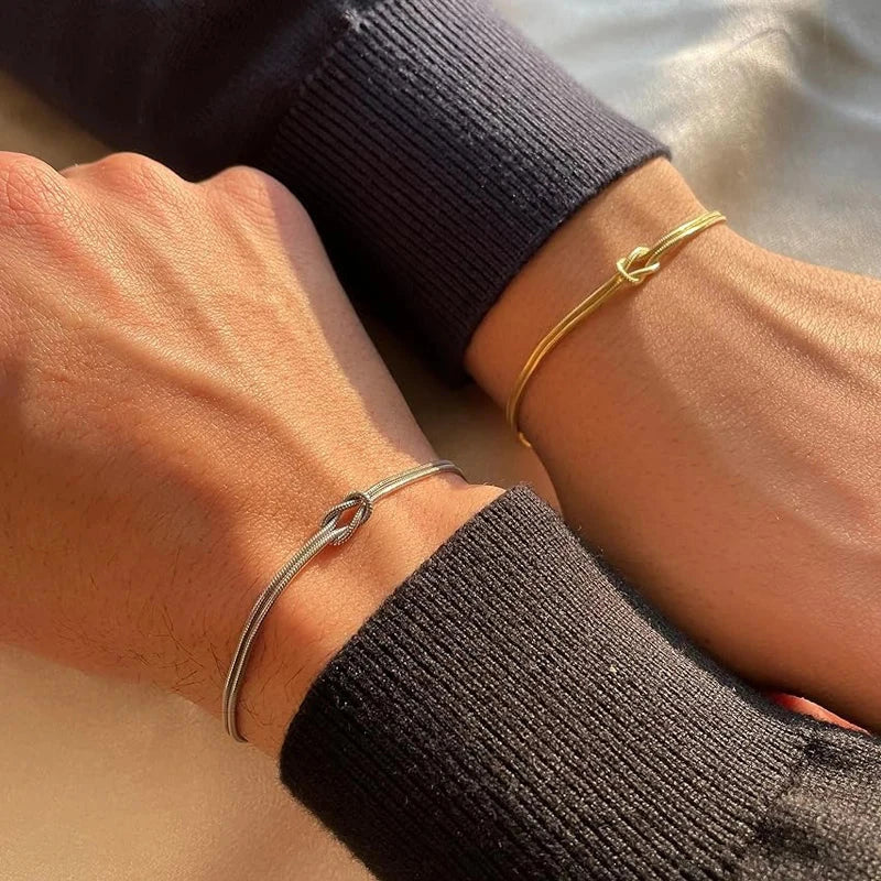 Set of 2 Romantic Knot Bracelets for Couples, Friends, or Duos