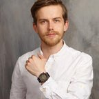 Men's Viking Wooden Watch black