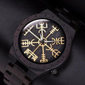 Men's Viking Wooden Watch black