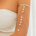 Upper Arm Ornament - Women's Silver Bicep Jewelry and Arm Chain Bracelet