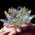 Feng Shui Crystal Glass Ornament "Quartz Flower" - Healing, Buddhism, Meditation
