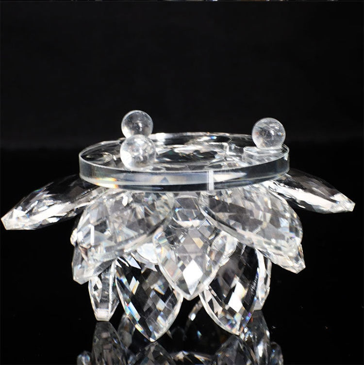 Feng Shui Crystal Glass Ornament "Quartz Flower" - Healing, Buddhism, Meditation 