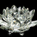 Feng Shui Crystal Glass Ornament "Quartz Flower" - Healing, Buddhism, Meditation white
