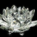 Feng Shui Crystal Glass Ornament "Quartz Flower" - Healing, Buddhism, Meditation white