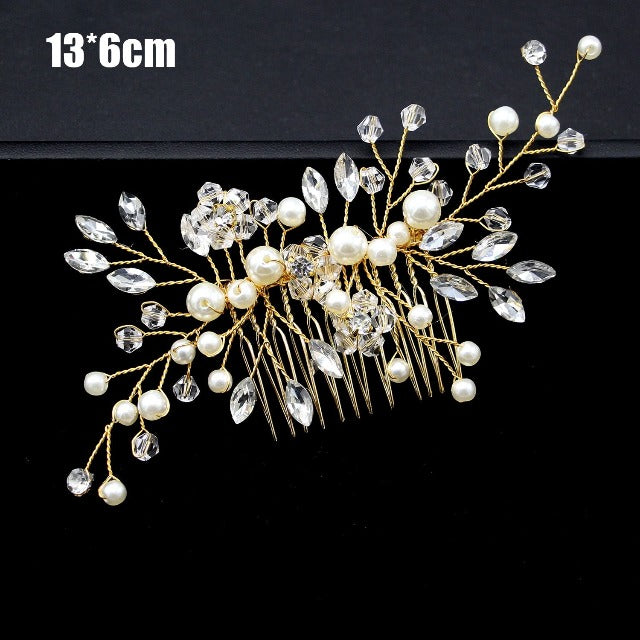 Wedding Hair Comb Gold