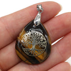 Natural Stone Ball Tree of Life Pendant