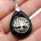 Natural Stone Ball Tree of Life Pendant