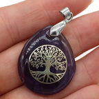 Natural Stone Ball Tree of Life Pendant