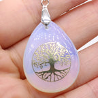 Natural Stone Ball Tree of Life Pendant
