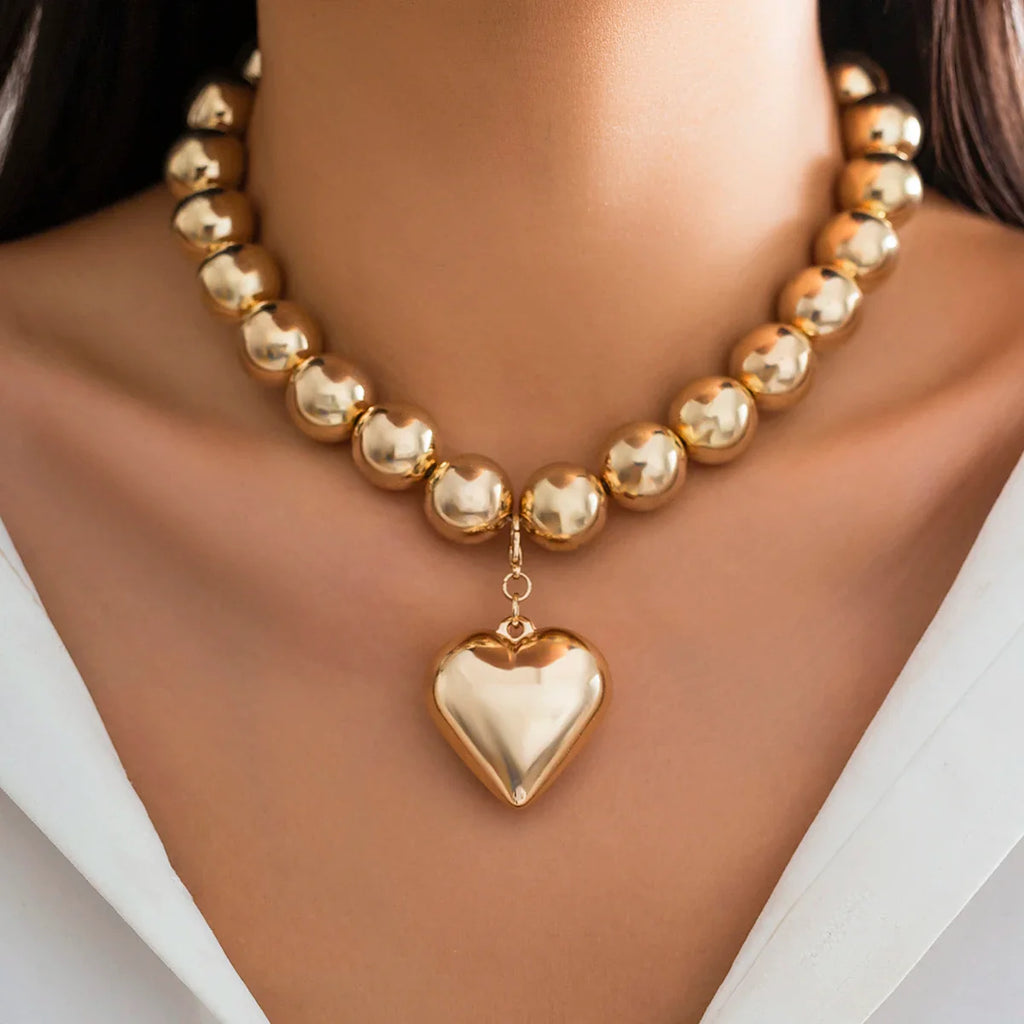 Women’s Heart Pendant Gold Necklace