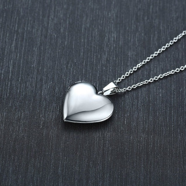 Silver Openable Heart Photo Pendant