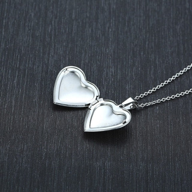 Silver Openable Heart Photo Pendant