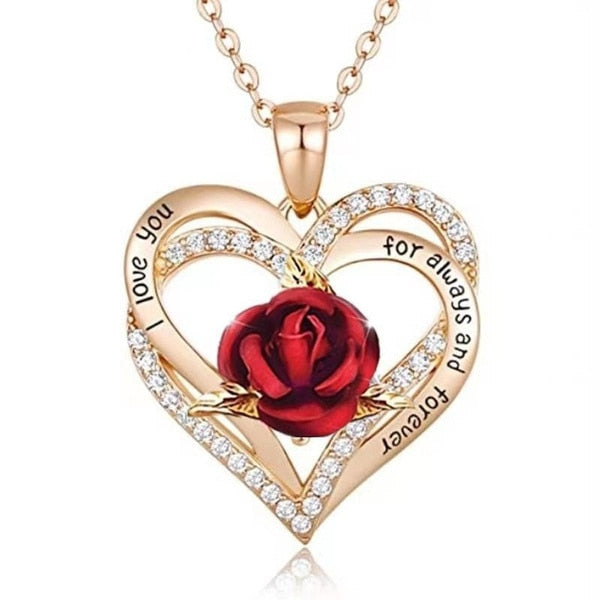 Rose gold heart pendant for women