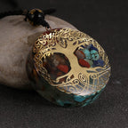 Orgonite Stone Pendant & Necklace for Men and Women Protection Meditation Golden Tree of Life