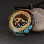 Orgonite Stone Pendant & Necklace for Men and Women Protection Meditation Eye of Horus