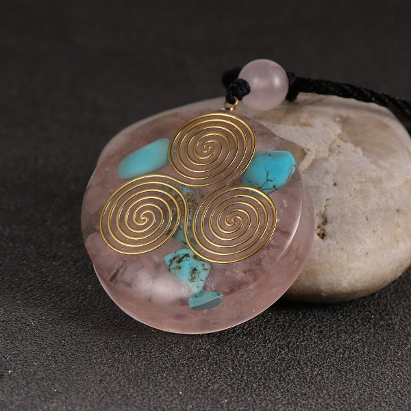 Orgonite Stone Pendant & Necklace for Men and Women Protection Meditation Triskel