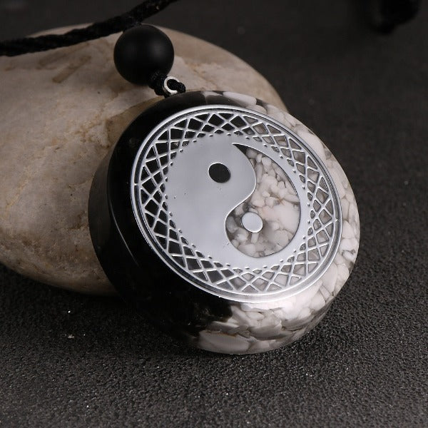 Orgonite Stone Pendant & Necklace for Men and Women Protection Meditation Yin Yang