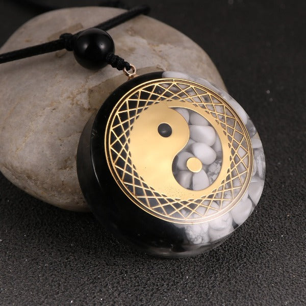 Orgonite Stone Pendant & Necklace for Men and Women Protection Meditation Yin Yang