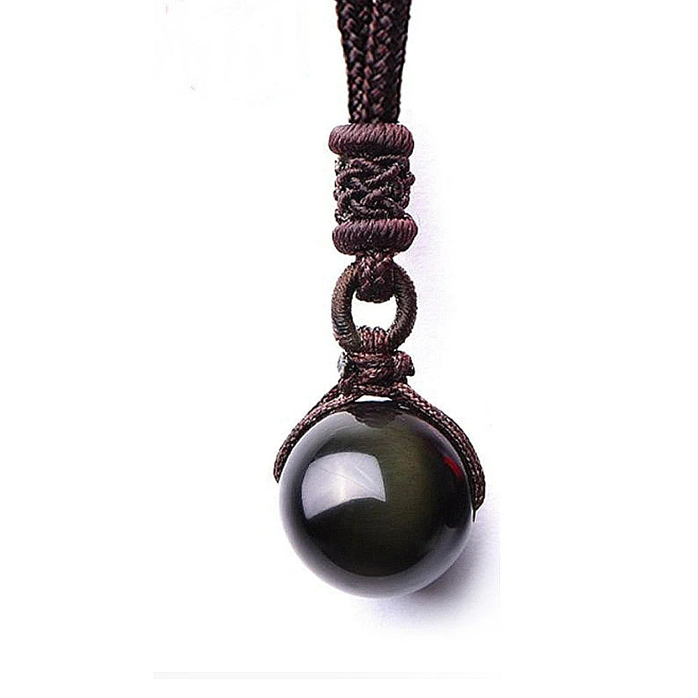 Sphere Pendant in Golden Obsidian Energy Shield