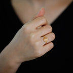 Small Women's Life Flower Ring in Gold