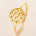 Small Life Flower Ring for Women in gold