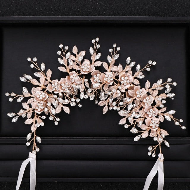 Flower Wedding Tiara for Women gold